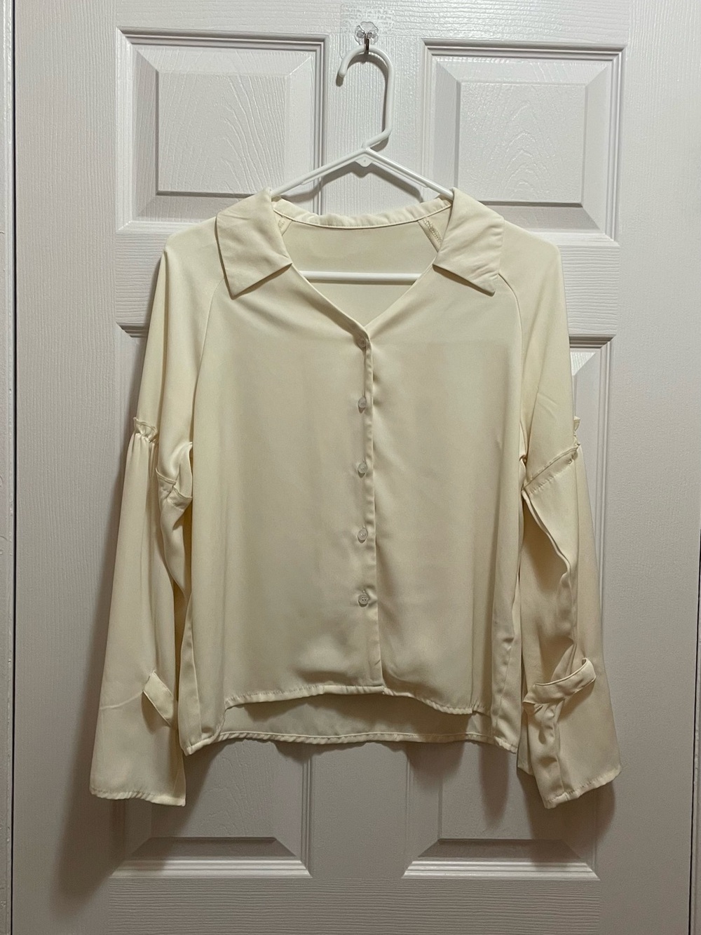Sale by 9/30/2026 - Women's Cream Button-Front Blouse